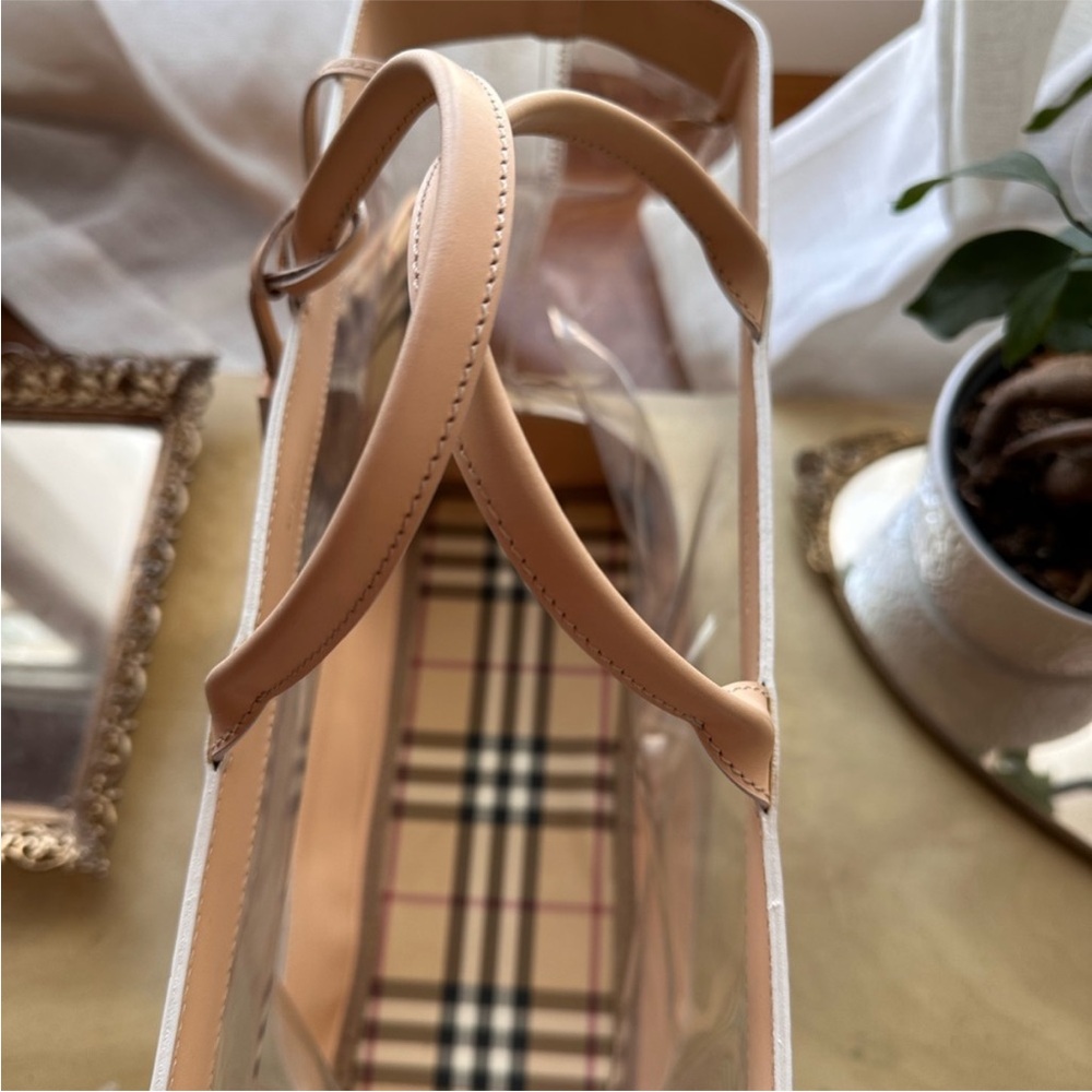 Transparent Tote Bag with Tan Accents - Picture 3 of 5